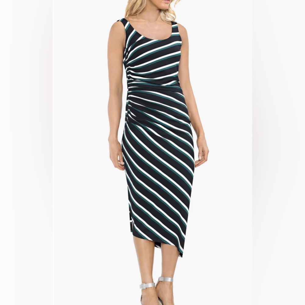 Vince Camuto striped ruched dress